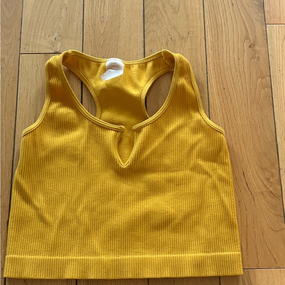 Yellow Ribbed Tank Top